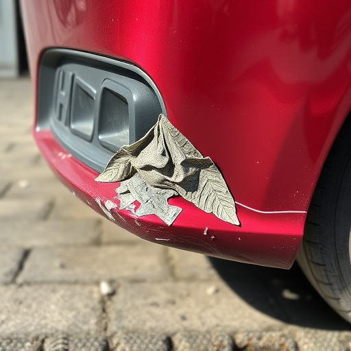 damaged car bumper