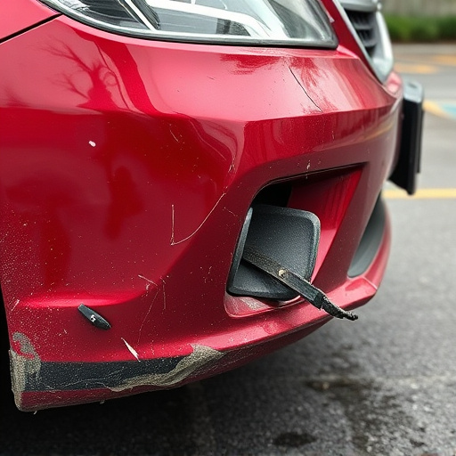 damaged car bumper