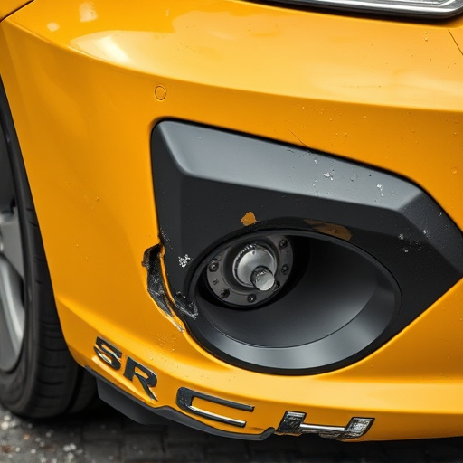 damaged car bumper
