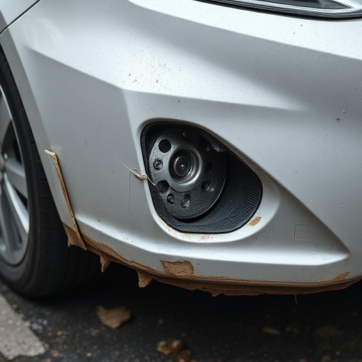 damaged car bumper