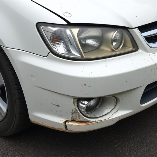 damaged car bumper