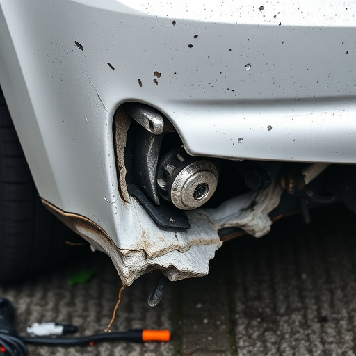 damaged car bumper