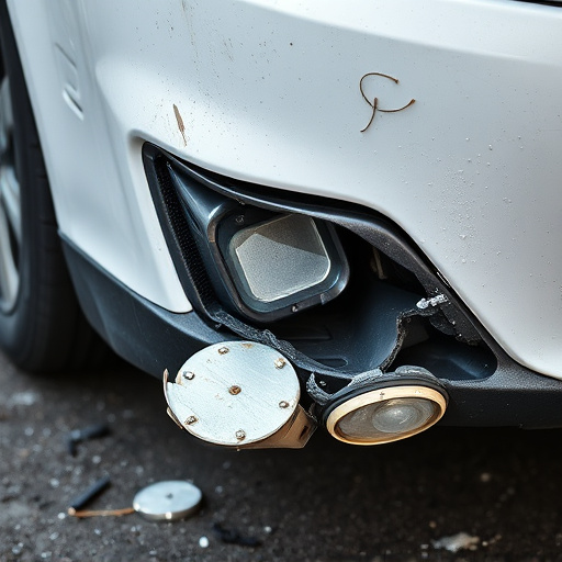 damaged car bumper