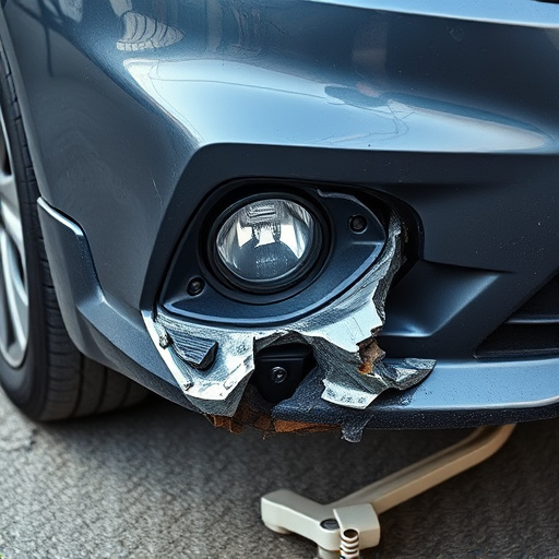 damaged car bumper
