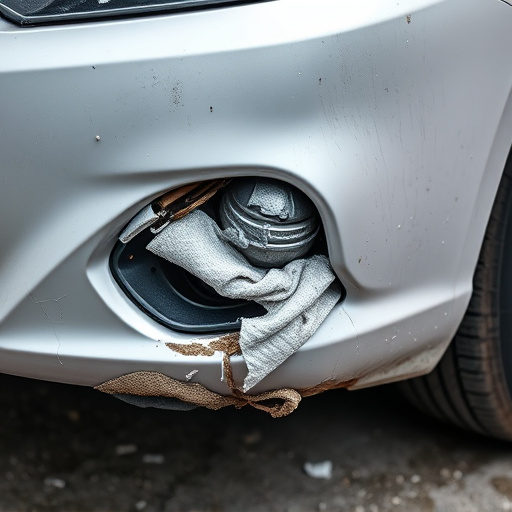 damaged car bumper