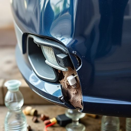 damaged car bumper