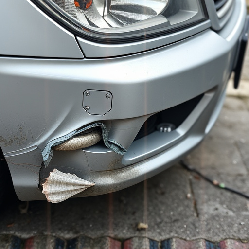 damaged car bumper