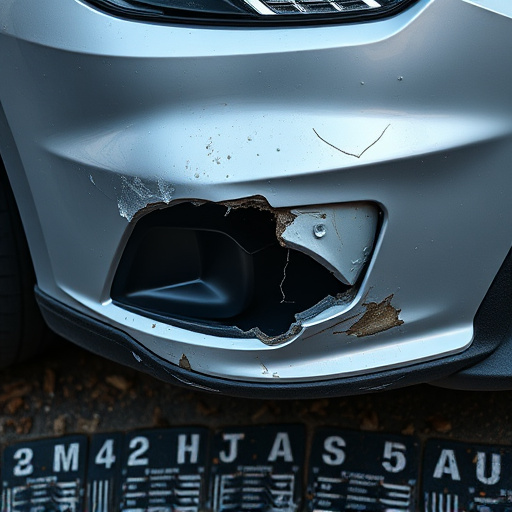 damaged car bumper