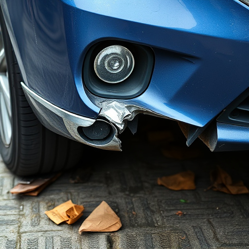damaged car bumper