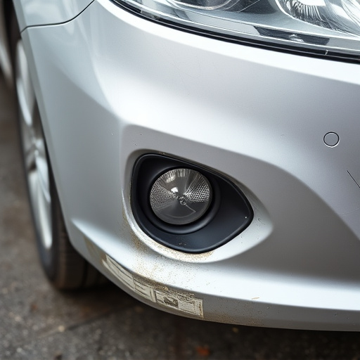 damaged car bumper