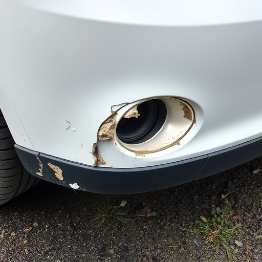 damaged car bumper