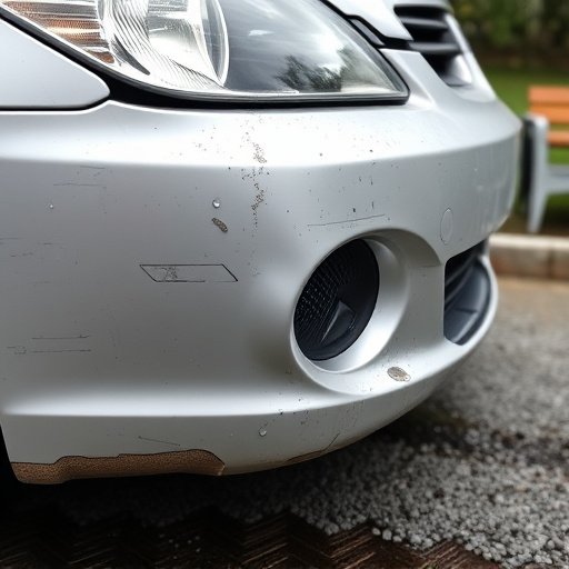 damaged car bumper