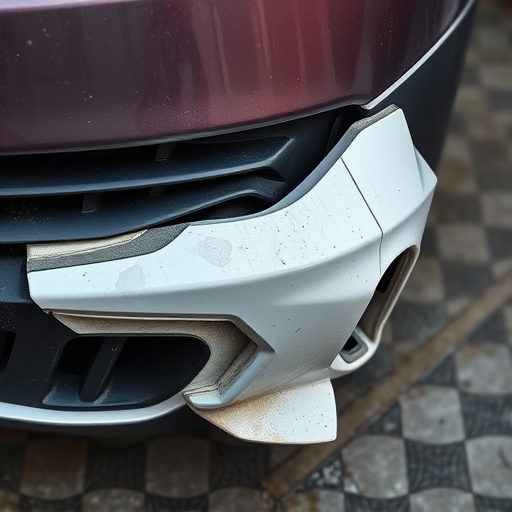 damaged car bumper