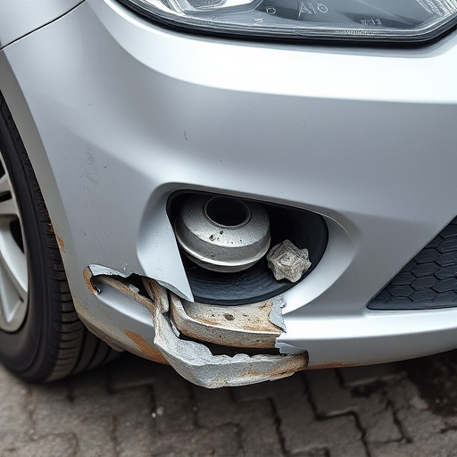 damaged car bumper