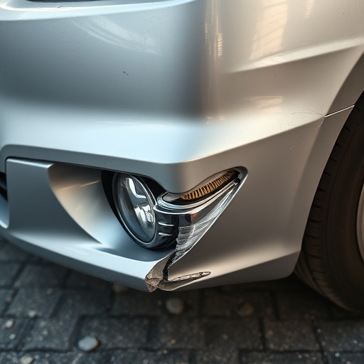 damaged car bumper