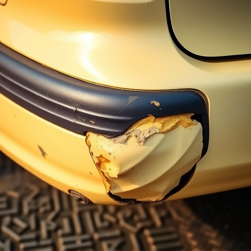 damaged car bumper
