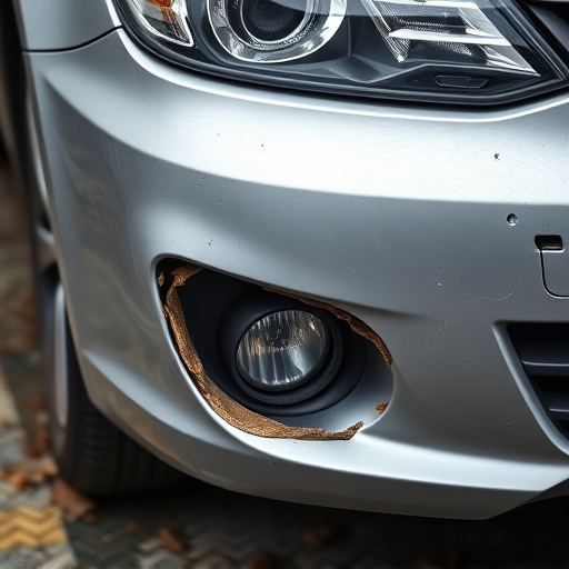 damaged car bumper