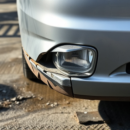 damaged car bumper