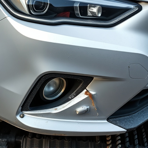 damaged car bumper