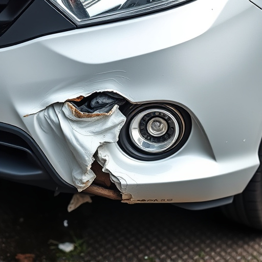 damaged car bumper