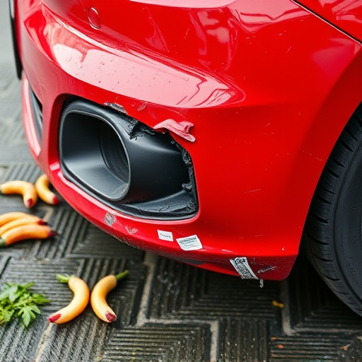 damaged car bumper