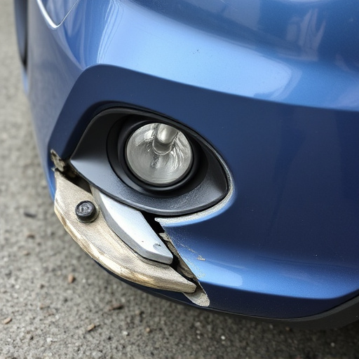 damaged car bumper
