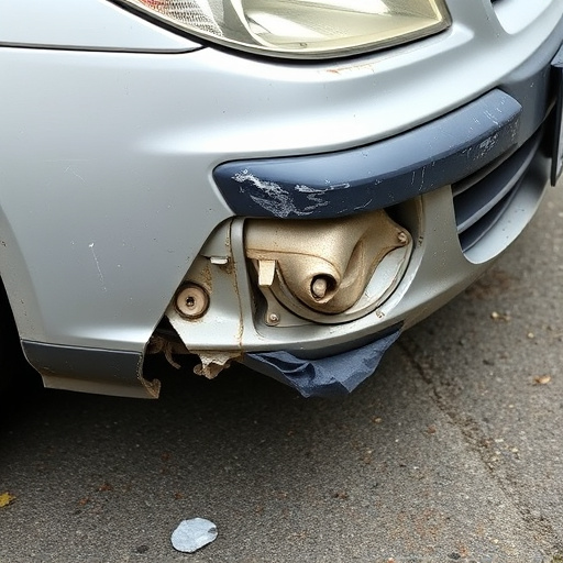 damaged car bumper