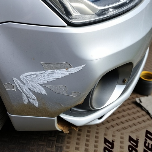 damaged car bumper