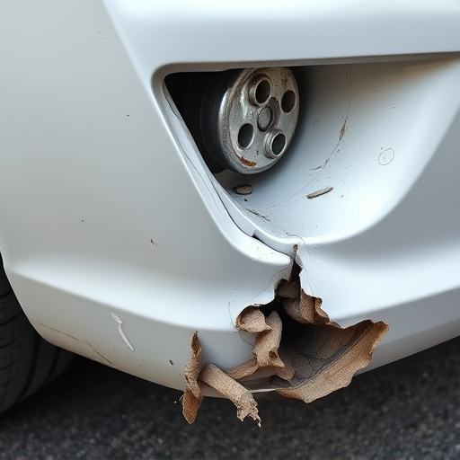 damaged car bumper
