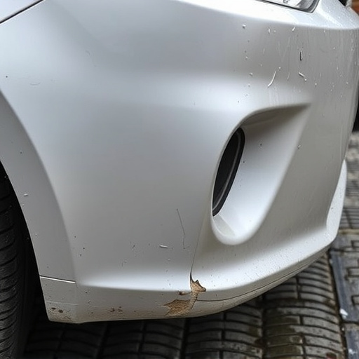 damaged car bumper