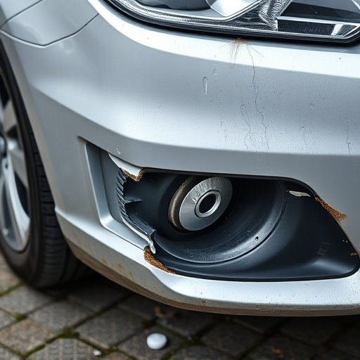 damaged car bumper
