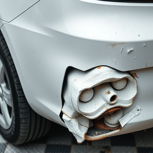 damaged car bumper