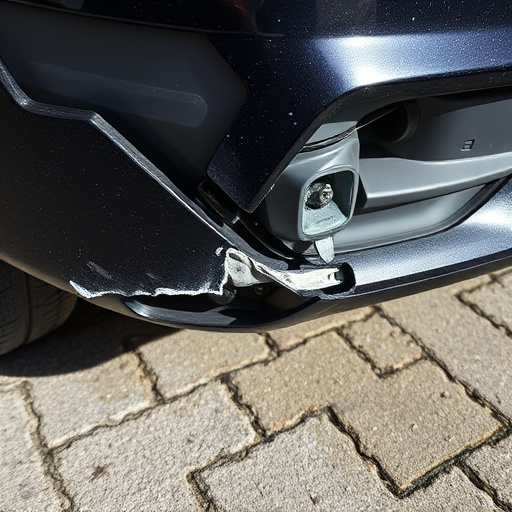 damaged car bumper