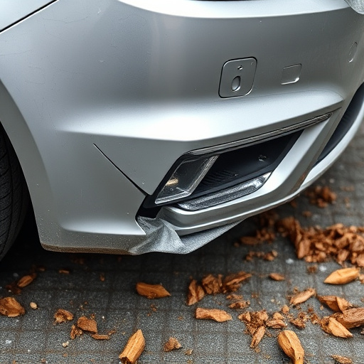 damaged car bumper