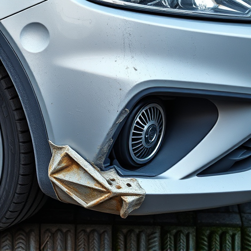 damaged car bumper