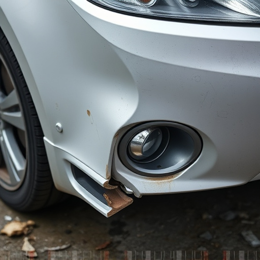 damaged car bumper