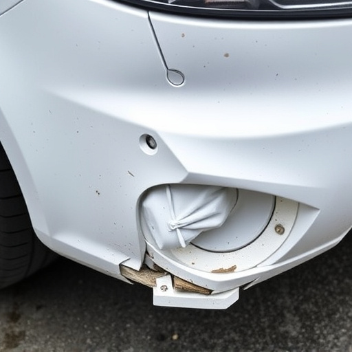 damaged car bumper