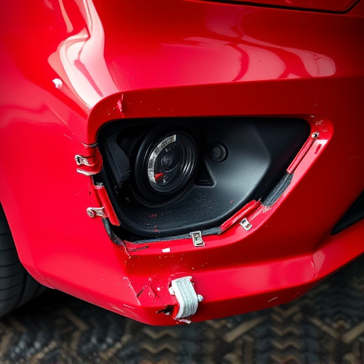 damaged car bumper