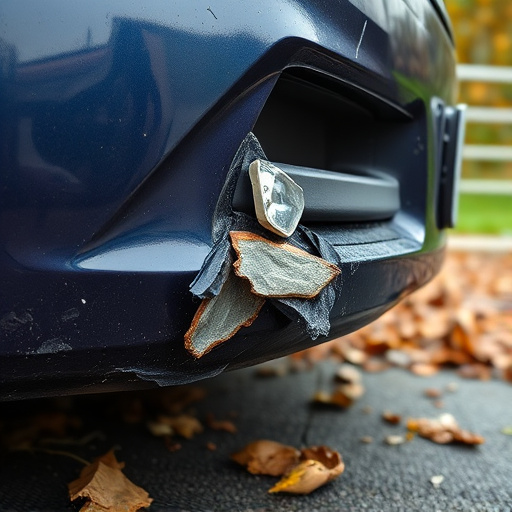 damaged car bumper