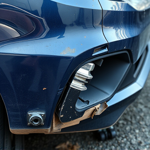 damaged car bumper