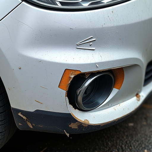 damaged car bumper