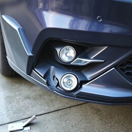 damaged car bumper
