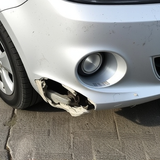 damaged car bumper