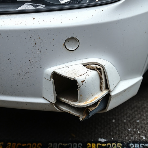 damaged car bumper