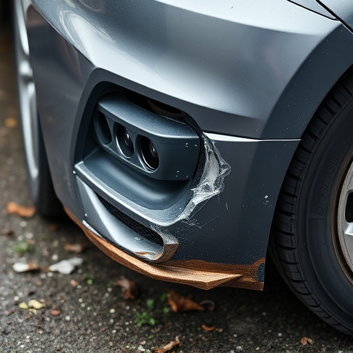damaged car bumper