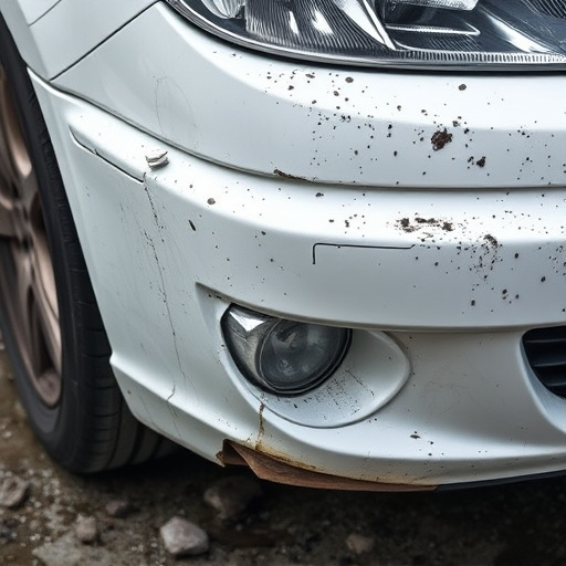 damaged car bumper