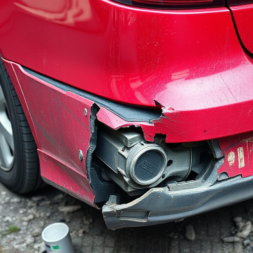 damaged car bumper