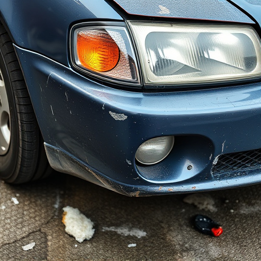 damaged car bumper
