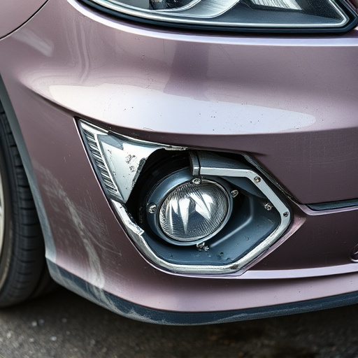 damaged car bumper