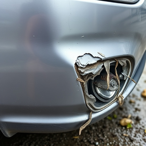damaged car bumper